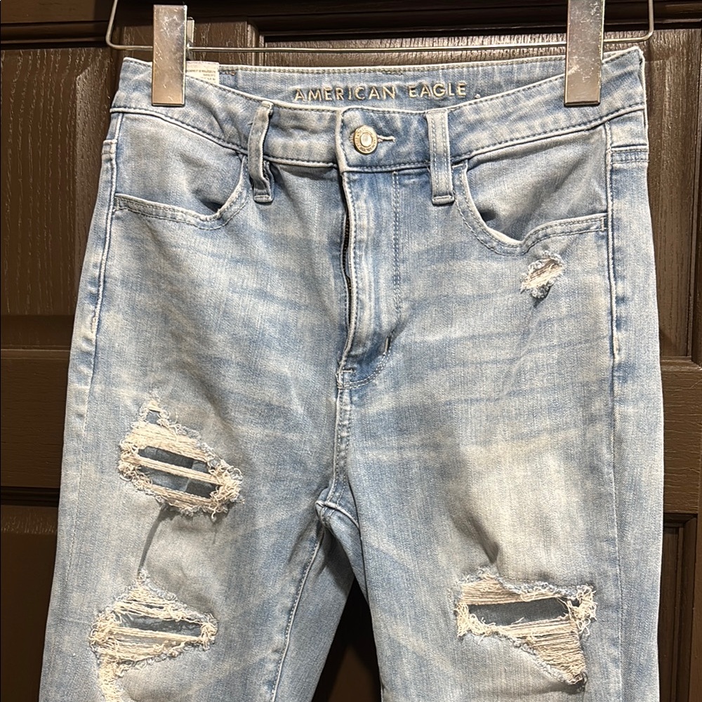 American Eagle Outfitters Blue Skinny Jeans Distressed Style